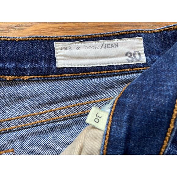 RAG & BONE ‘Jean’ Distressed Cropped Fringe Jeans Women sz 30 - Picture 5 of 14